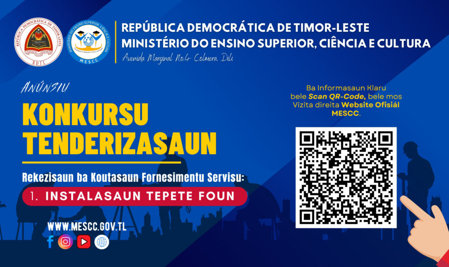 ANÚNSIU – TERNDERIZASAUN