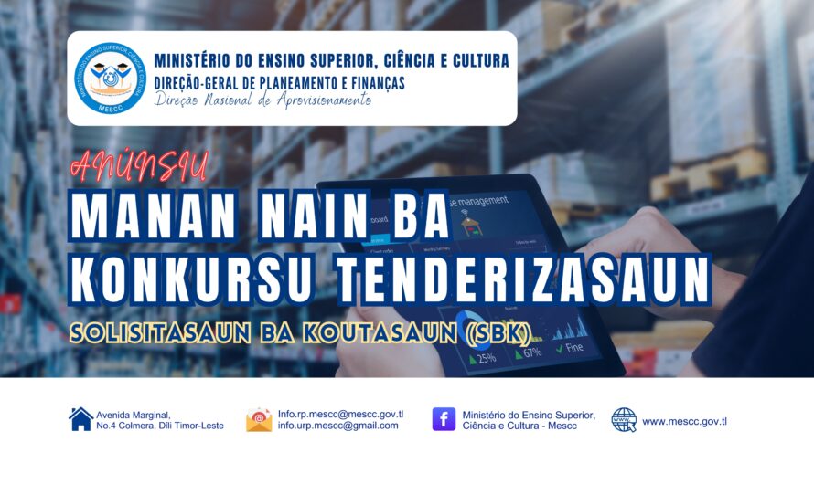 ANÚNSIU – Rezultadu Manan Nain ba Tenderizasaun